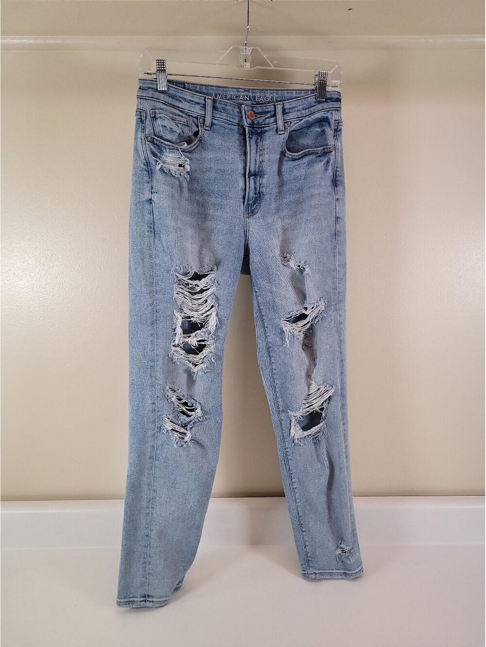 American eagle stretch ripped jeans womens size 6 blue denim jeans
